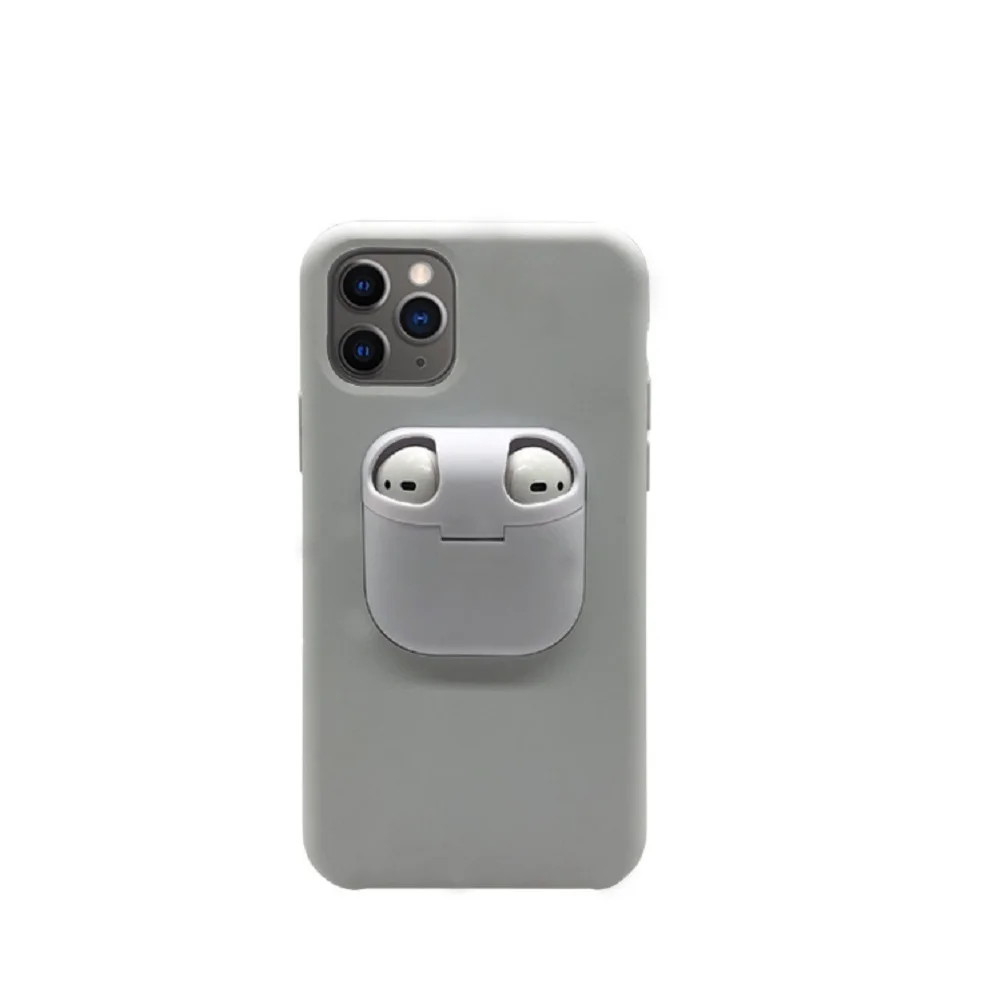 White 2 в 1 чехол для телефона коробка для наушников для iPhone 11 Pro XS MAX XR X Airpods 2 чехол для хранения гарнитуры задняя крышка для iPhone 7 8 6 6S Plus - Цвет: White