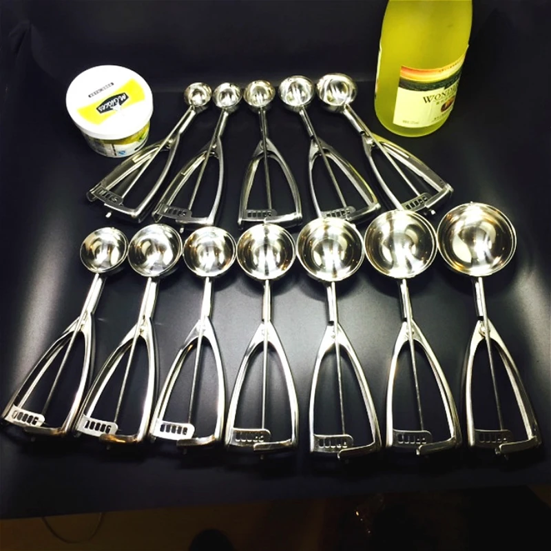 Stainless Steel Ice Cream Scoop Tool Cookie Scoop Icecream Spoon Kitchen Gadgets Sticks Mashed Potatoes Watermelon Spoon 1P ice cream scoop