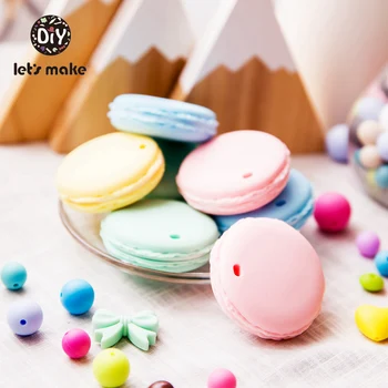 

Let's Make Silicone Teether Cookies Shape Newest 5pc Teething Toys BPA Free Food Grade Silicone Cartoon DIY Pacifier Accessories