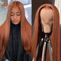 Dark Brown Straight Human Hair Wigs 13x4 Frontal Lace 8-32 Inch Colored Human Hair Wig for Women PrePlucked With Baby Hair