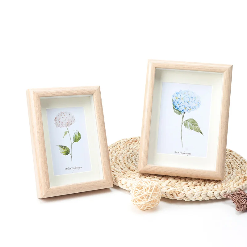 oak color 5 inch Stylish and simple atmospheric Photo Frame stereoscopic Poster Frame Wooden Three-Dimensional Hollow Creative Photo Frame - Цвет: oak color 5 inch