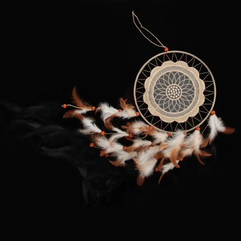 Flower Pattern Lace Dream Catcher Feather Car-Wall Hanging Handmade Gifts