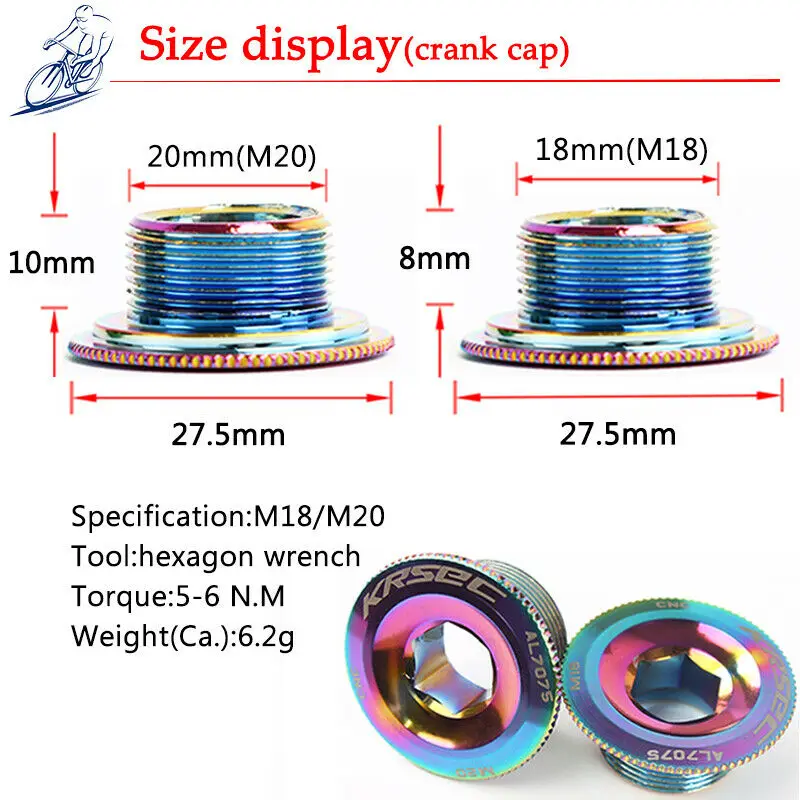 KRSEC M18/M20 крышка шатуна винтовая крышка горный велосипед Алюминиевый Крынка на звездочку Fit Shimano/SRAM/FSA набор велосипедных звездочек горный велосипед