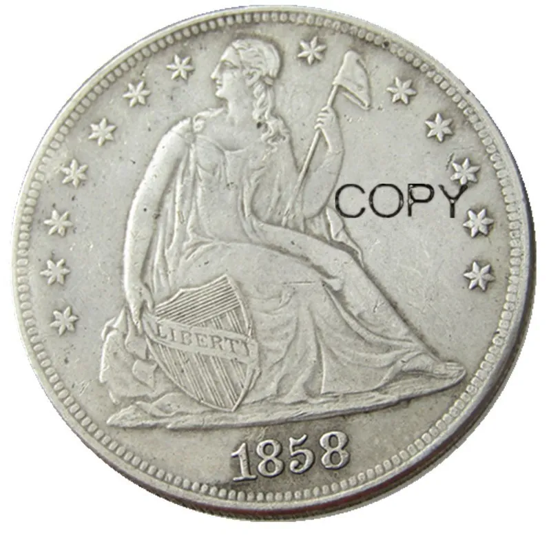 1858 сидя Liberty Dollar посеребренные копии монет