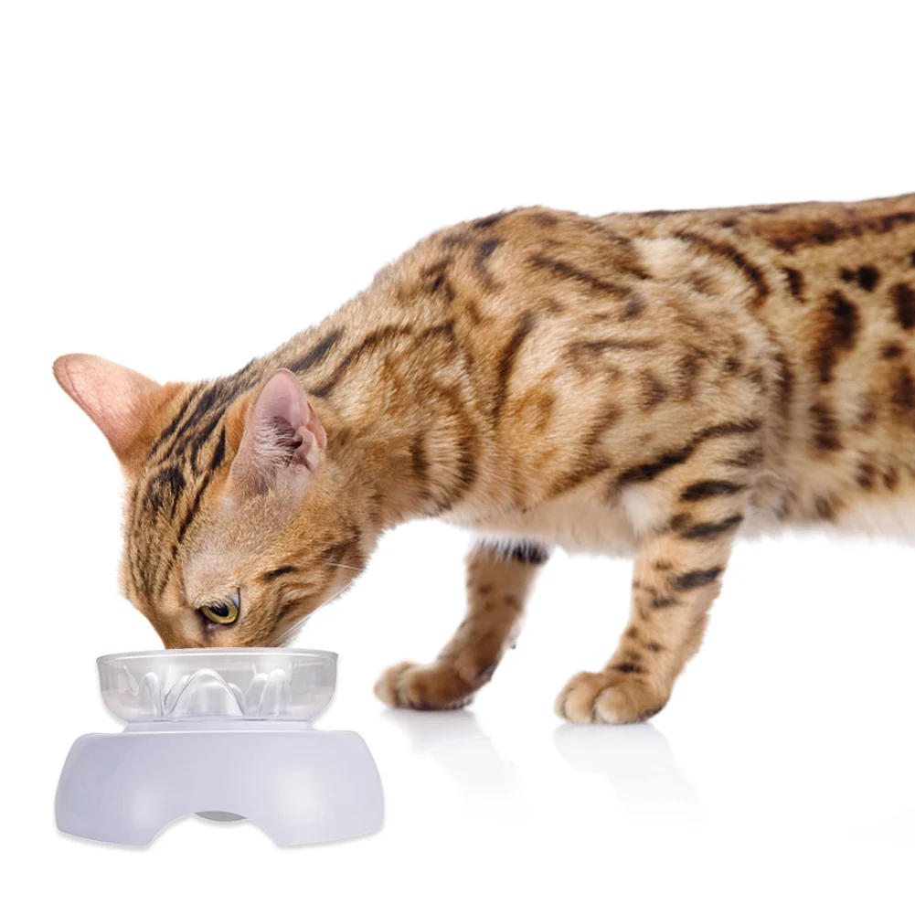 Миски для кошек 15 градусов наклонные миски для домашних животных белая подставка прозрачная миска P7Ding