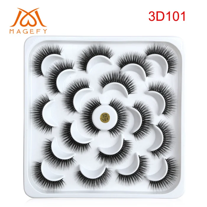 10 Pairs False Eyelashes Thick 3D Faux Mink Lashes Makeup Dramatic Long Lashes JS11