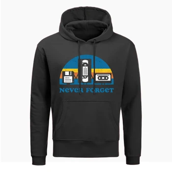 

Fashion Never Forget Stale Music Funny Hoodie Men Autumn Casual Sweatshirt Fashion Winter Fleece Pullover Harajuku Streetwear