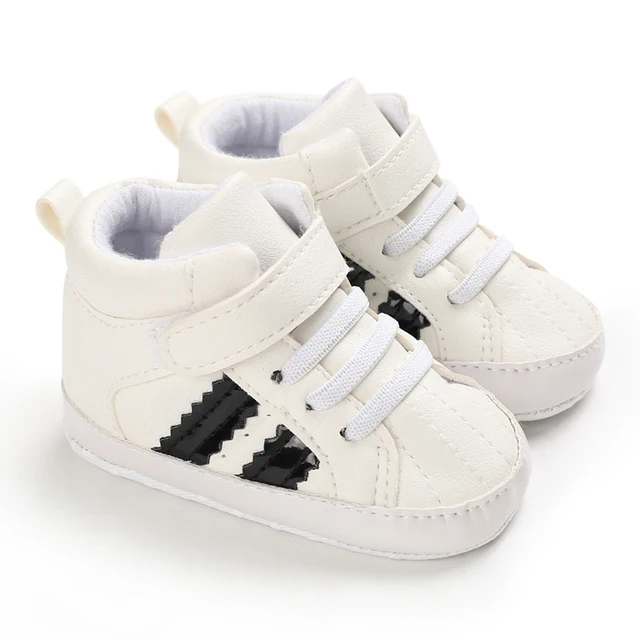 Baby Shoes Boy Newborn Infant Toddler Casual Comfor Cotton Sole Anti-slip PU First Walkers Crawl Crib Shoes Baptism Slippers B233 white