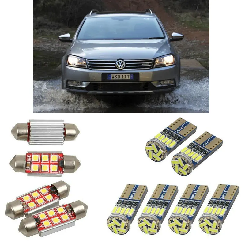 Внутренний светодиодный автомобильный светильник s для Volkswagen passat alltrack 365 estate 2012- автомобильные аксессуары светильник номерного знака 10 шт