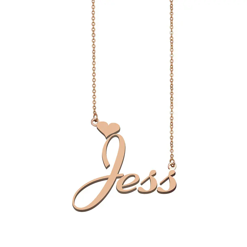 Jess Name ожерелье из нержавеющей стали на заказ именная табличка для женщин и