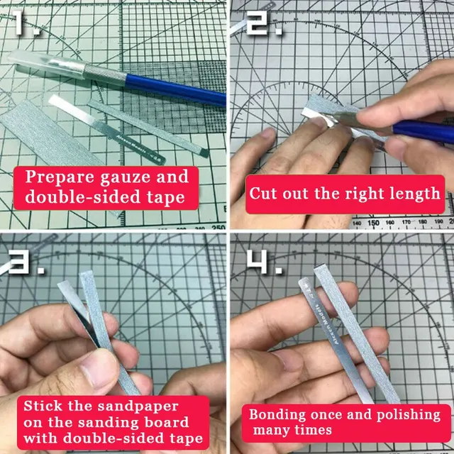 Stainless Steel Model Grinding Stick 10in1 for Gundam Military Aj0069 Heart Flow Thin General Purpose Sanding Rod modeling Tool 4