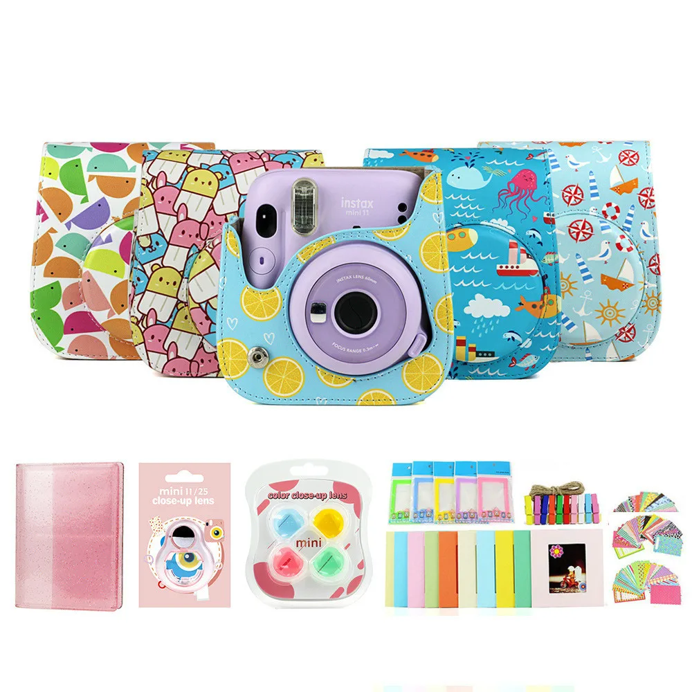 Набор аксессуаров для камеры Fujifilm Instax Mini 11 Mini11 цветной чехол Сумка фильтр Стикеры