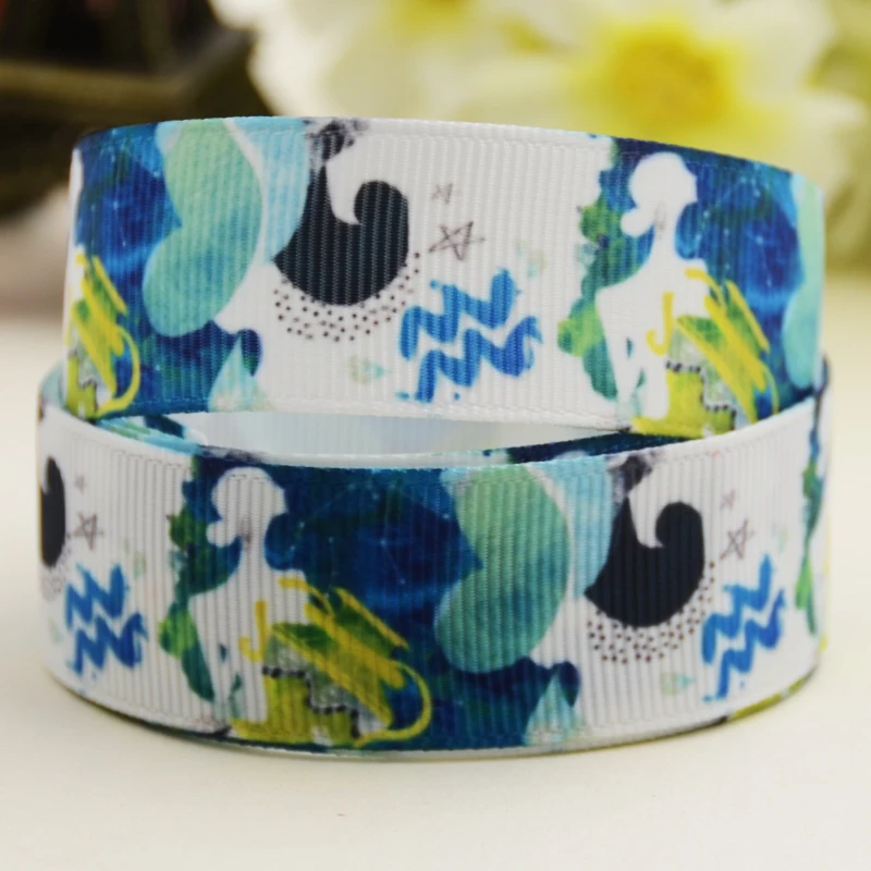 7/8 ''22mm, 1" 25mm, 1 1/2 "38mm, 3" 75mm acuario Zodíaco impreso cinta
