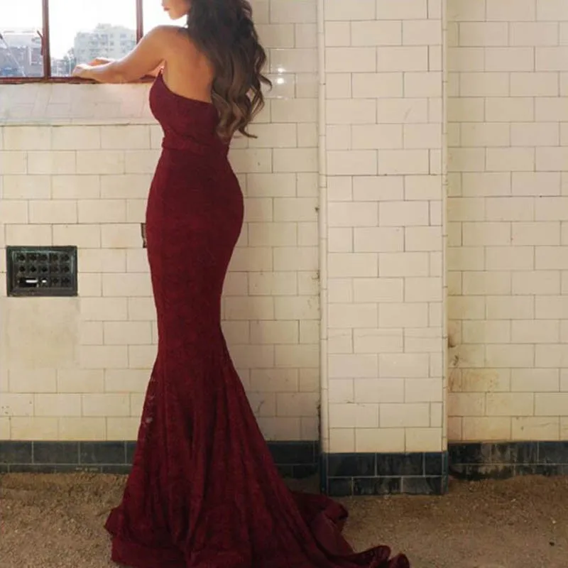 burgundy sweetheart dress