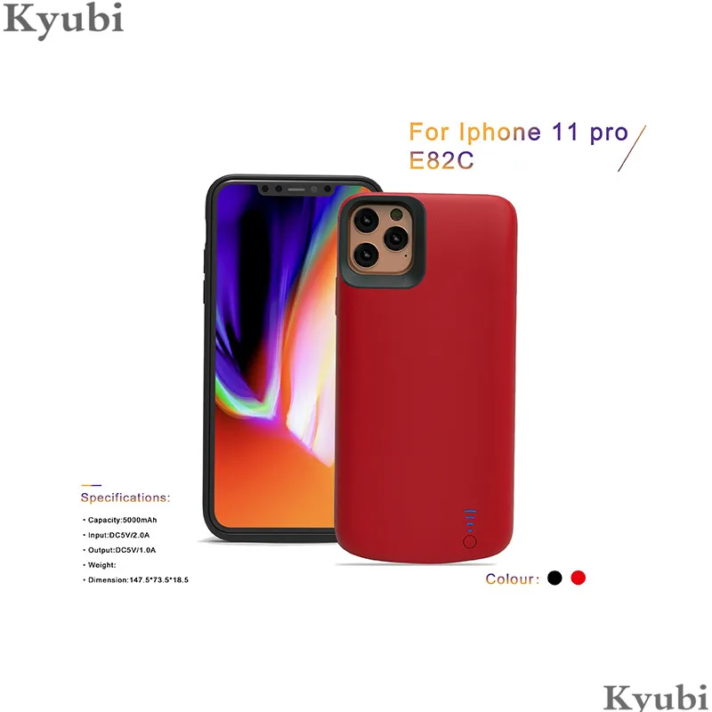 6000 мАч зарядное устройство чехол для iphone 11 pro max внешний портативный беспроводной зарядный чехол для iphone 11 роскошный 2 в 1