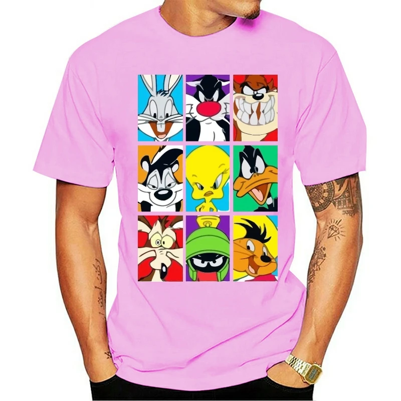 

2020 Leisure Fashion 100% cotton O-neck T-shirt Looney tunes bugs tweety daffy taz