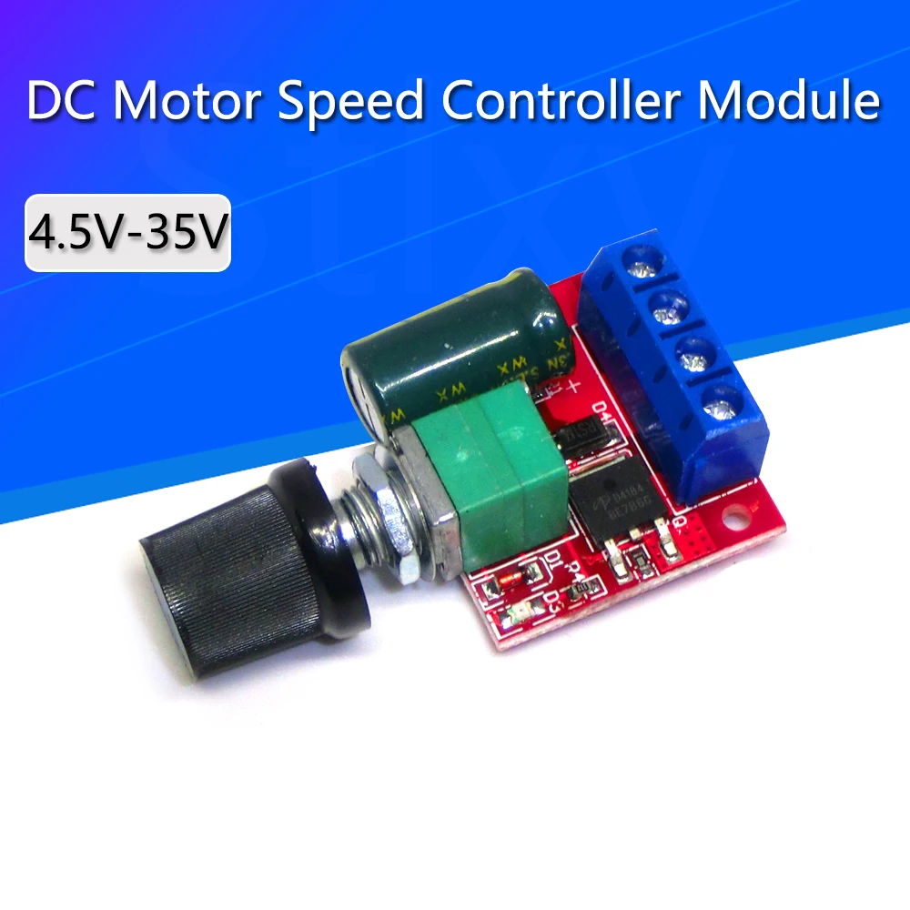 미니 5A 90W PWM 12V DC 모터 속도 컨트롤러 모듈 DC-DC 4.5V-35V 조절 가능한 속도 조절기 제어 거버너 스위치 24V 