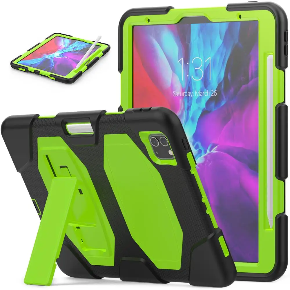 

Three layers protective tablet case for ipad pro 11 2020 case with built-in kickstand cover for ipad pro 11 case shockproof