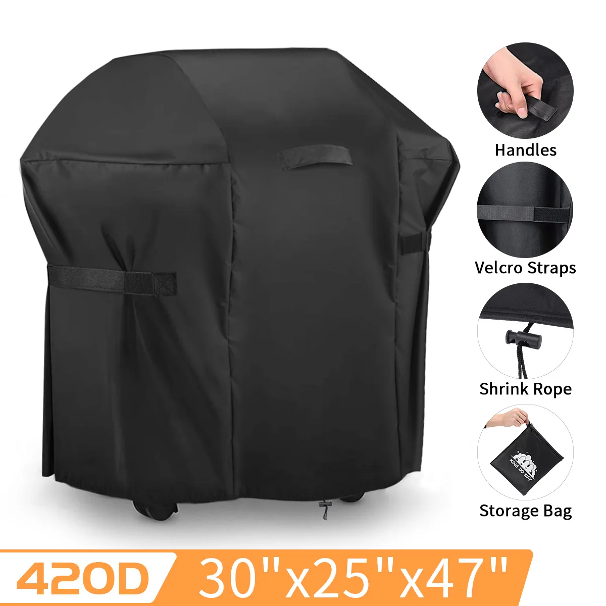 BBQ Grill Cover Heavy Duty Small Gas Grill Barbecue covering Waterproof/Windproof/Dust UV Resistant Covers 76x66x120cm