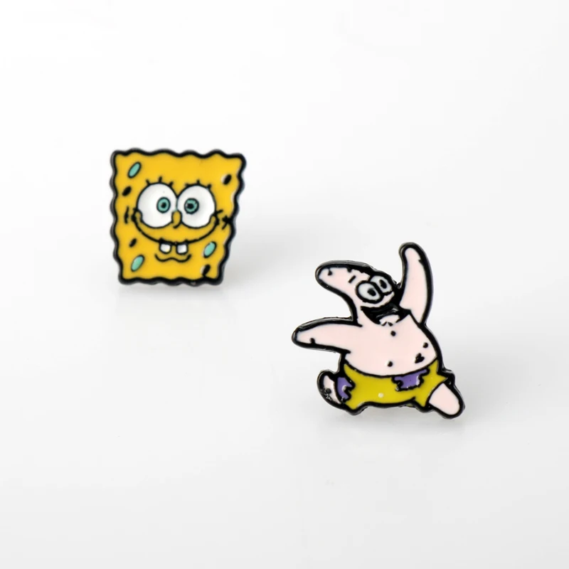 

Cartoon HEYu Spongebob Earrings Cute Anime Earring For Women Funny Figure Earring Metal Brincos
