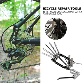 

11 in 1 Bike Repair Tool SetMulti-functional Chain Cutter Torx Wrench Slotted/Phillips Screwdriver for MTB Bicycle Repairing