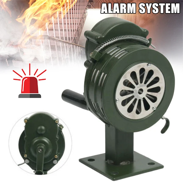 

Crank Hand Operated Air Siren Horn Fire Emergency Security Alarm Aluminum Alloy GV99
