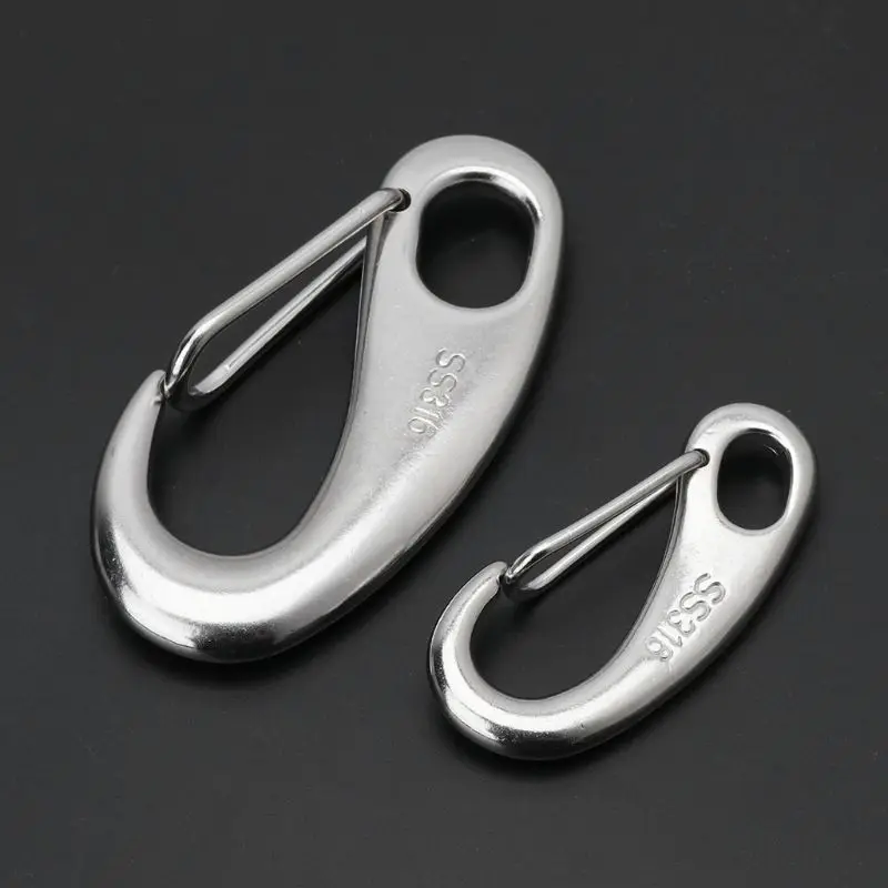 

Boat Marine Stainless Steel Egg Shape Spring Snap Hook Clip Quick Link Carabiner G8TD