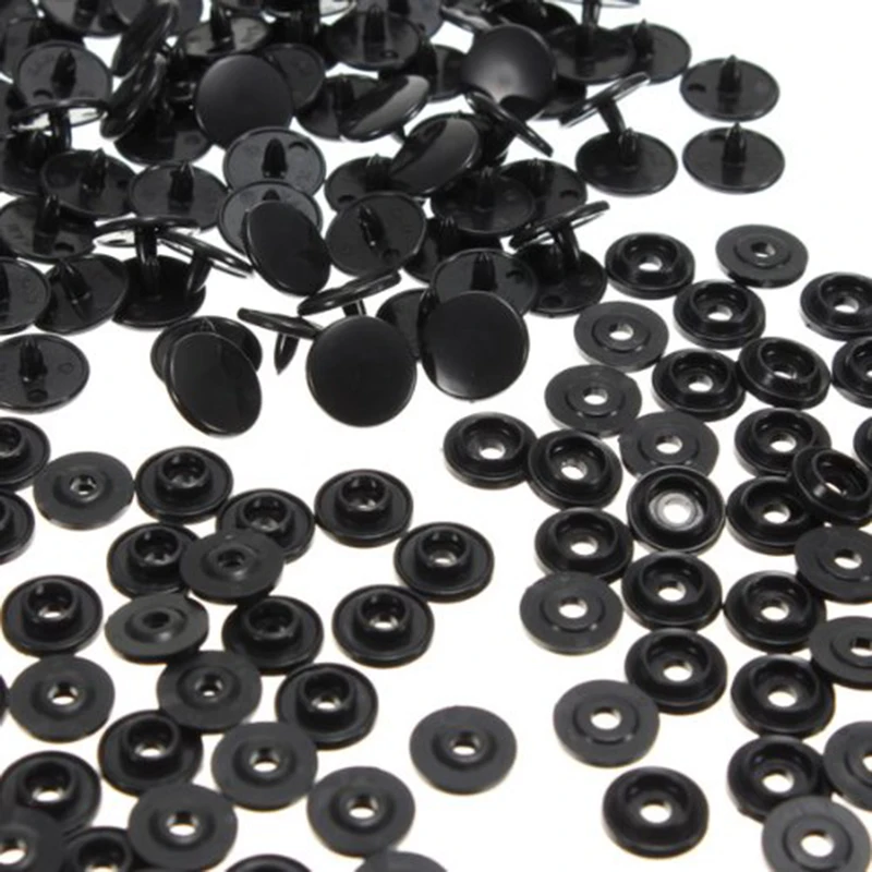50 pcs T3 press studs Scrapbook Sewing buttons blackbuttons black