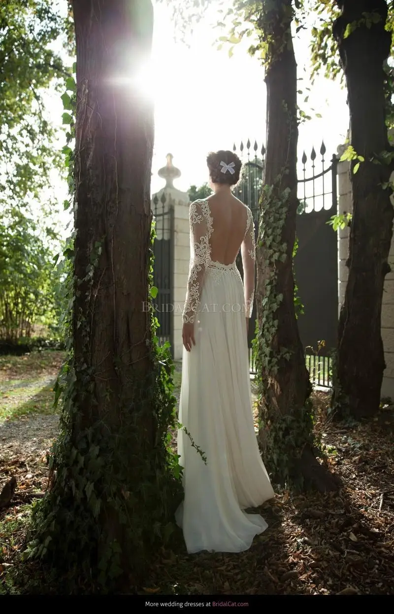 Casamento модное кружевное сексуальное платье с длинным рукавом и v-образным вырезом, с открытой спиной, vestido de novia, свадебное платье, платья для матери невесты