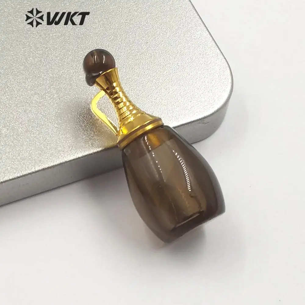 b (gold) WT-P1496 WKT Новинка! Натуральный камень подвеска флакон духов кулон Женская мода Маленькая подвеска в виде бутылочки парфюма ювелирные изделия - Окраска металла: b (gold)