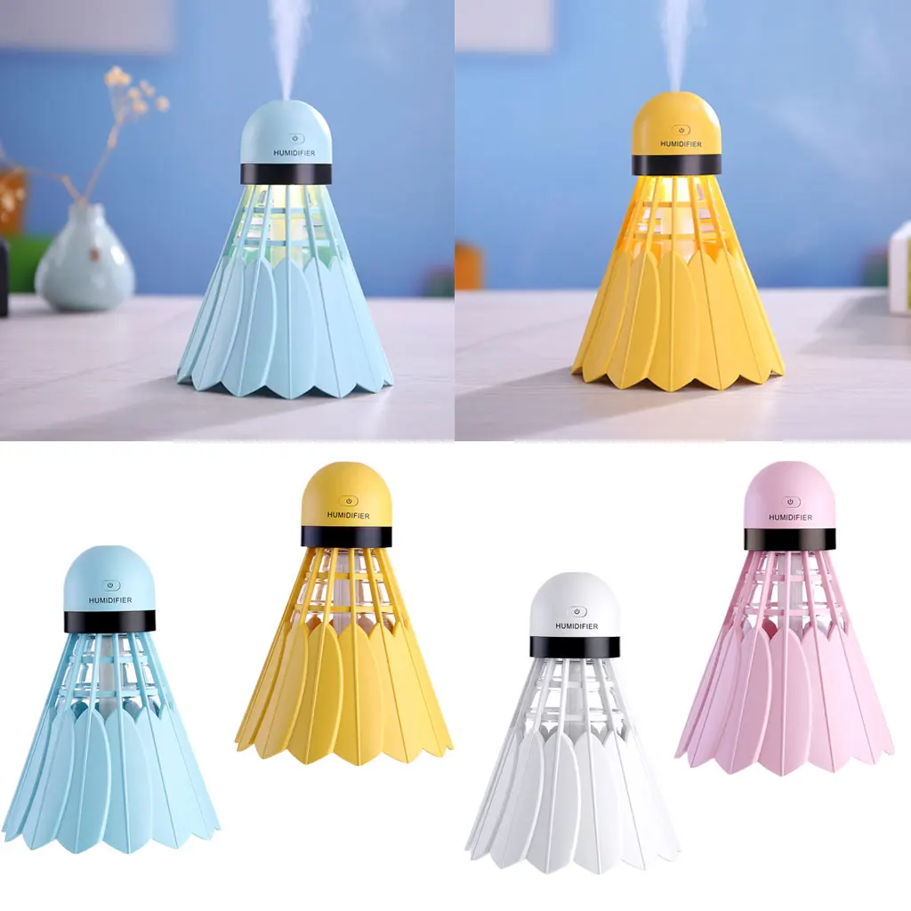 USB Badminton LED Night Light Humidifier Car Bedroom Office Home Air Purifier Electric Humidifier Essential Aroma Oil Diffuser
