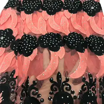 

Wholesales lace Fabric 2020latest African French net Lace fabric with stones lace For wedding Long Dresses Winn861