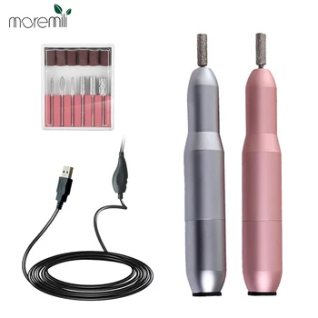 

Electric USB nail Polisher Manicure Set With 6 Nail Drill Speed 5000 to 20000 alloy aluminum body Electric Nail Polisher set