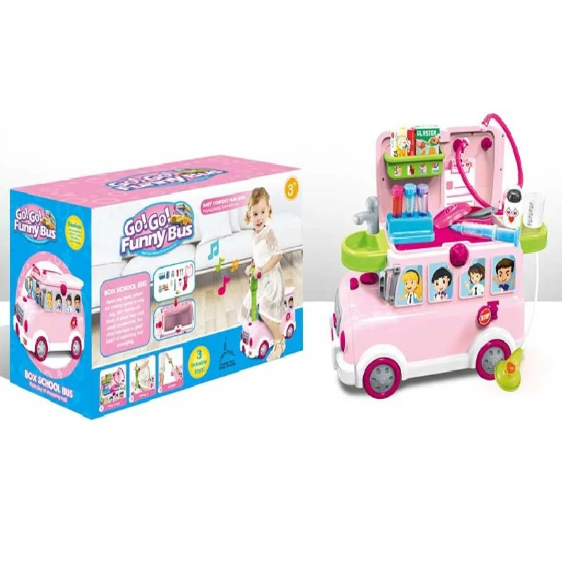 

Children Play House Educational Model School Bus Car Medicine Cabinet Doctor Toy GIRL'S Nurses Toy Character Play