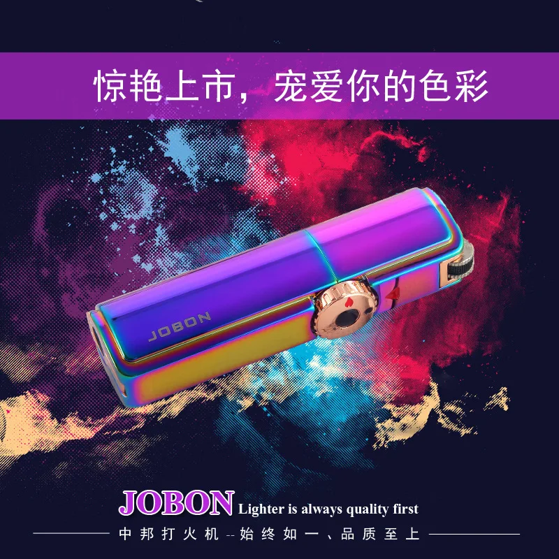 JOBON three blue flames прямо в ветронепроницаемую зажигалку металлическая креативная