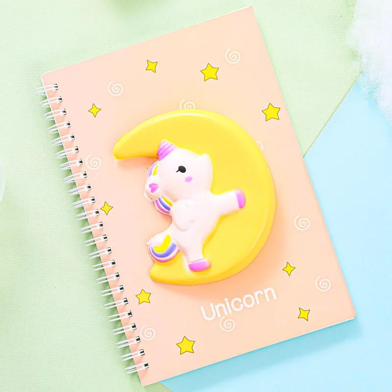 Notebook A5 Cartoon Cute Decompression Journal 3D Unicorn Animal Horizontal Line diary Planner School Supplies hand Notebooks