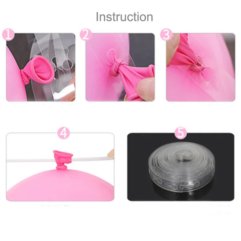 5 m diy Plastic Balloon Chain Rubber Balloons Transparent Link Chain Birthday Wedding Stage Scene Decorative