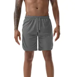 Мужская мода 2 в 1 шорты обтягивающие спортивные многофункциональные фитнес-спортивные шорты для бега со встроенными карманами на бедрах