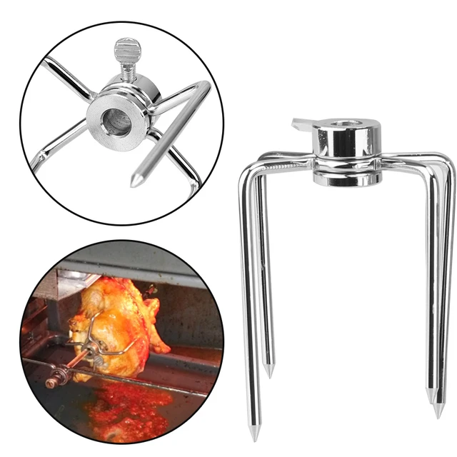 Rotisserie Bbq Villák Faszén Csirke Grill Szerszám Rozsdamentes Acél Barbecue 2Db/Set Húsvilla - Image 3