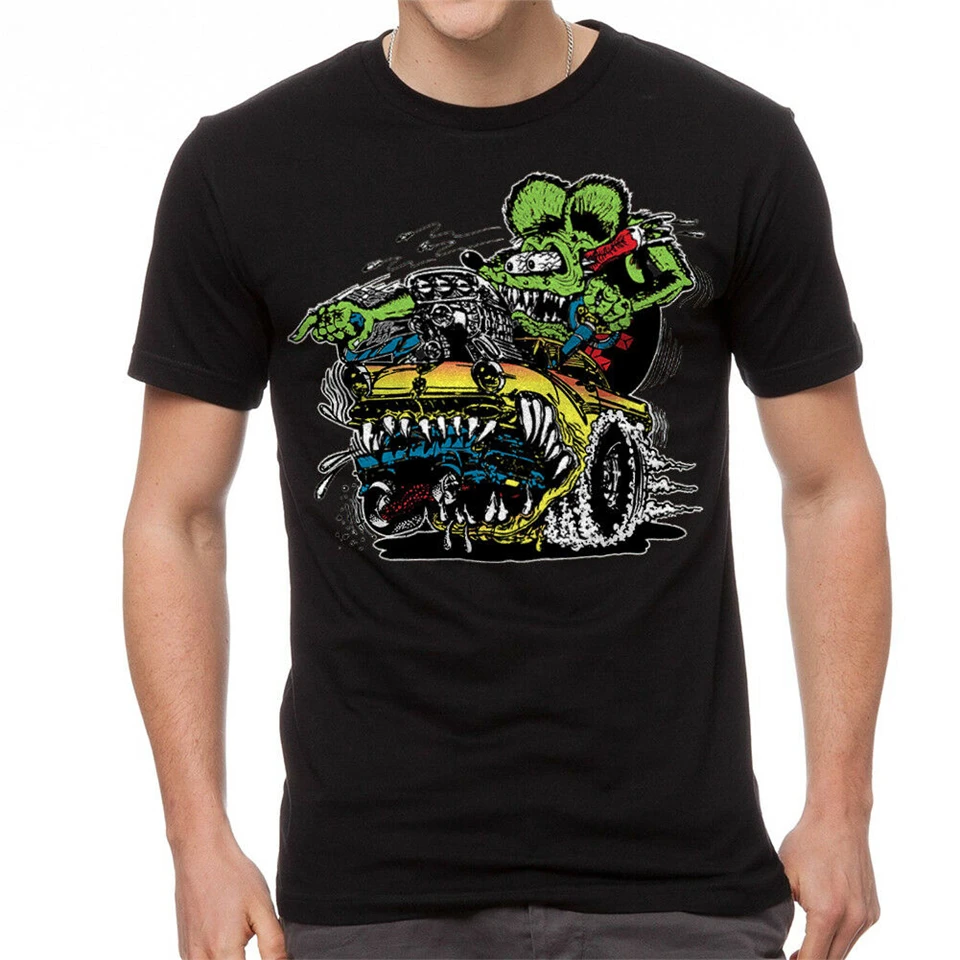 Мужская черная футболка с принтом крысы Fink Fords Eat Chevys Ed Big Daddy новые размеры S-2XL