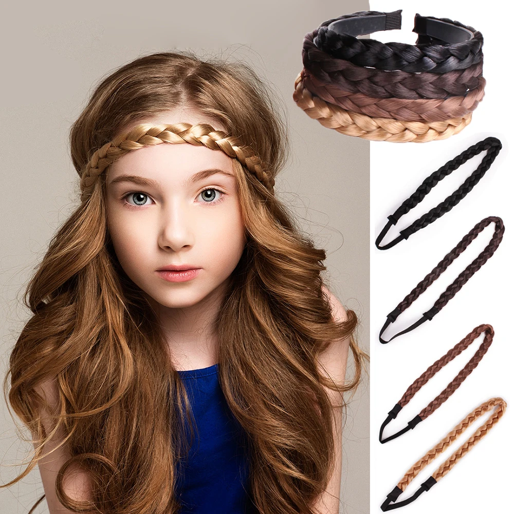 Us 0 88 42 Off Hair Accessories 5 Colors Fashion Synthetic Twisted Wig Braided Hair Band Elastic Braid Headband Pop Princess Headband Hair