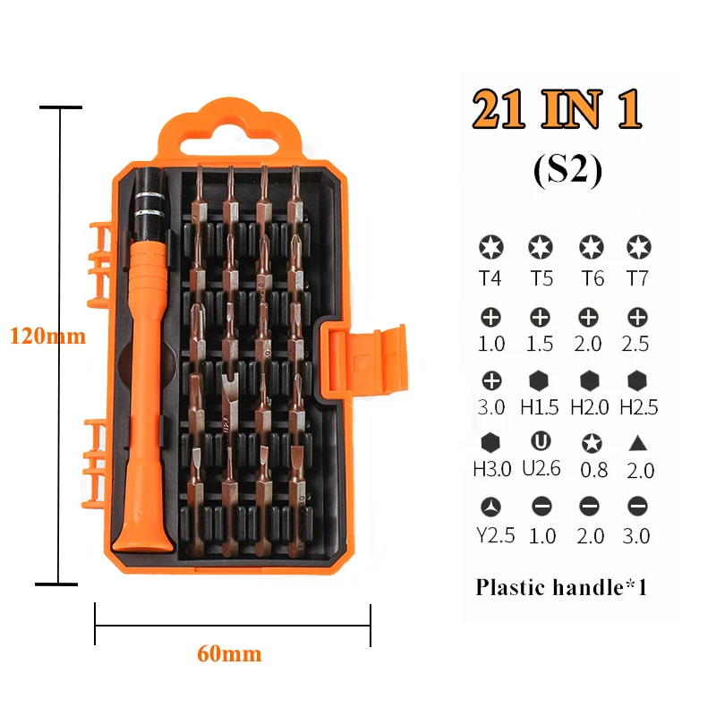 21/31 in 1 Screwdriver Set of Screw Driver Bit Set Multi-function Precision Mobile Phone Repair Device Hand Tools Torx Hex