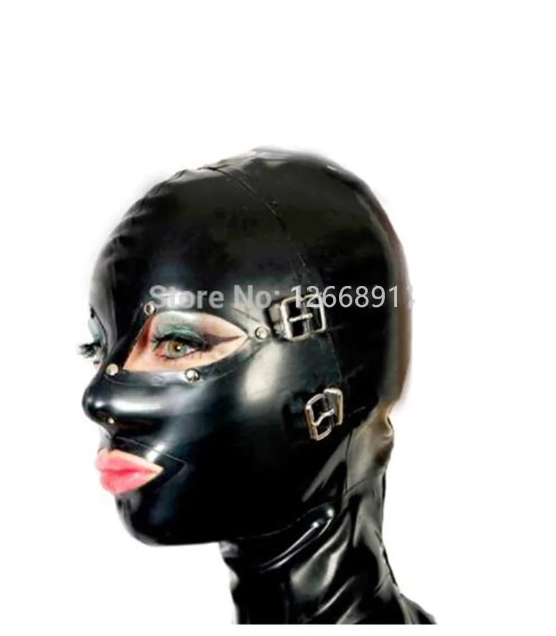 

Hot sexy lingerie design sexy products handmade customize size female women Latex Mask Hoods back zipper Fetish plus size
