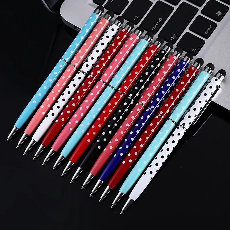 

Capacitive Touch Screen Fashion Dot Business Office Metal Clip Coats Signature Black Ballpoint Pen