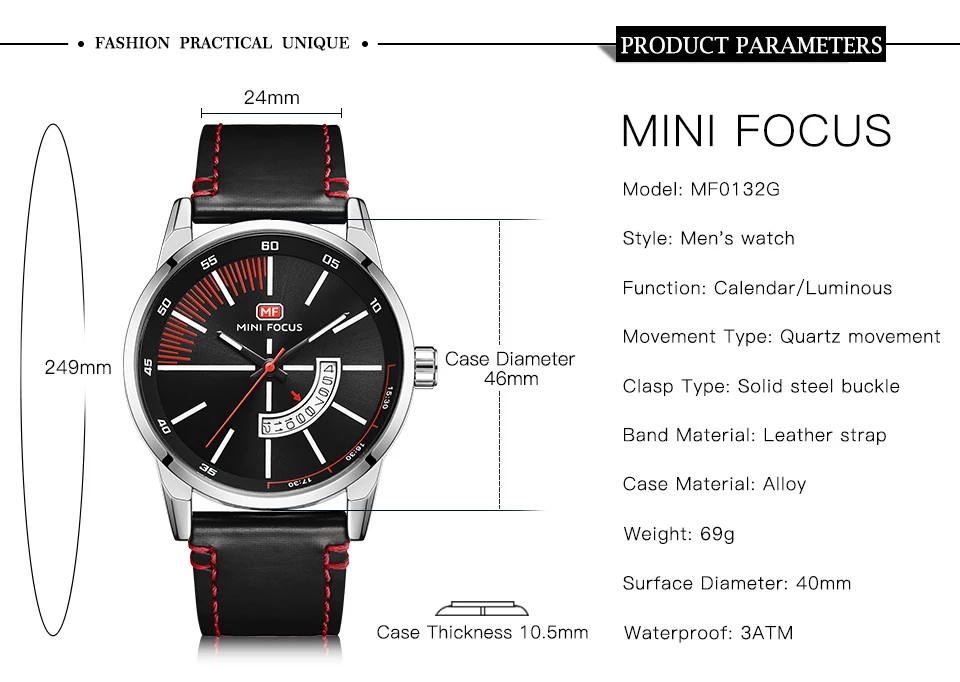 MINIFOCUS наручные часы Мужские лучший бренд роскошные известные мужские часы кварцевые часы наручные часы кварцевые часы Relogio Masculino MF0132G. 01