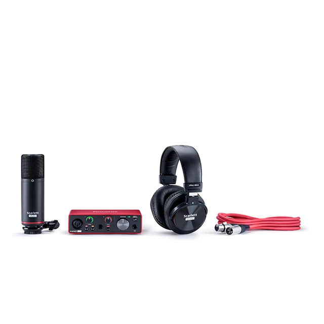 Focusrite-コンデンサーマイクとヘッドフォンを備えた2入力/2出力録音 