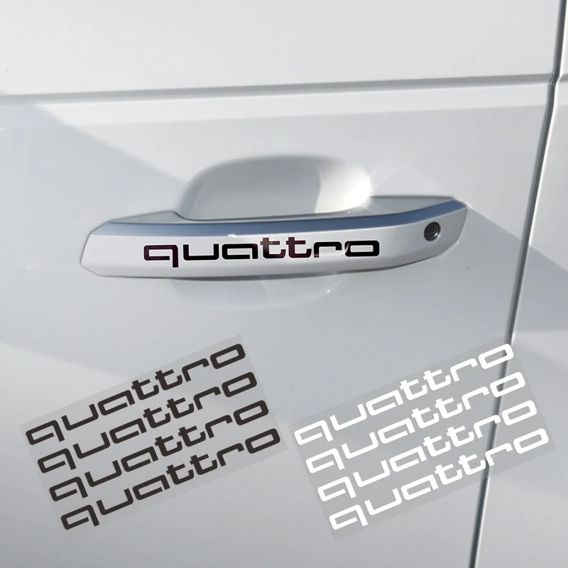 4 шт. автомобильные наклейки на дверные ручки для Audi Quattro a3 a4 a5 a6 s4 s5 s6 s7 c5 c6 b7 b8 b6 q3 q5