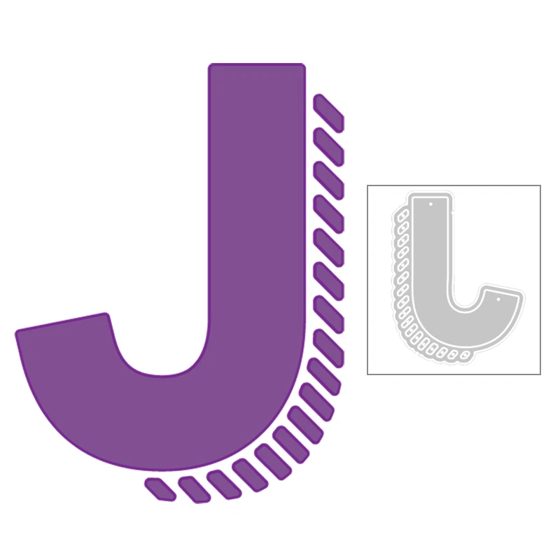 2020 Новый Капитал английский алфавит J Edge тень металлические вырезанные штампы