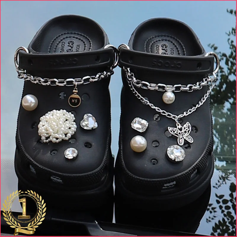 Black Crocs With Custom Picture Croc Charms Custom Croc Jibbitz