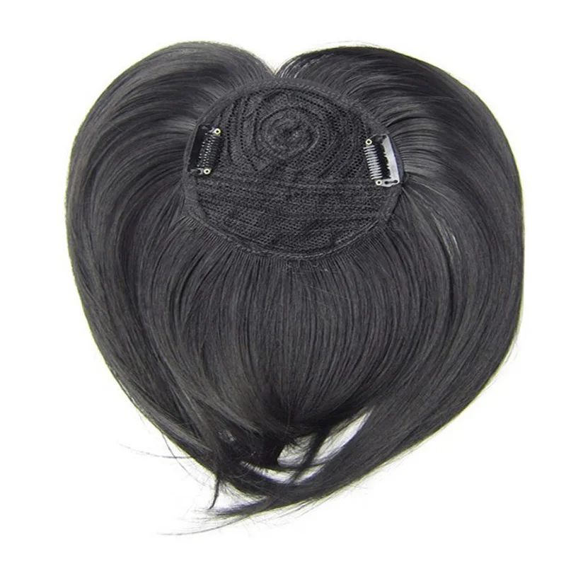 Synthetic Hair Bangs Closure Hairpieces Clip in Hair Heat Resistant Short Straight Fringe Extensions For Women
